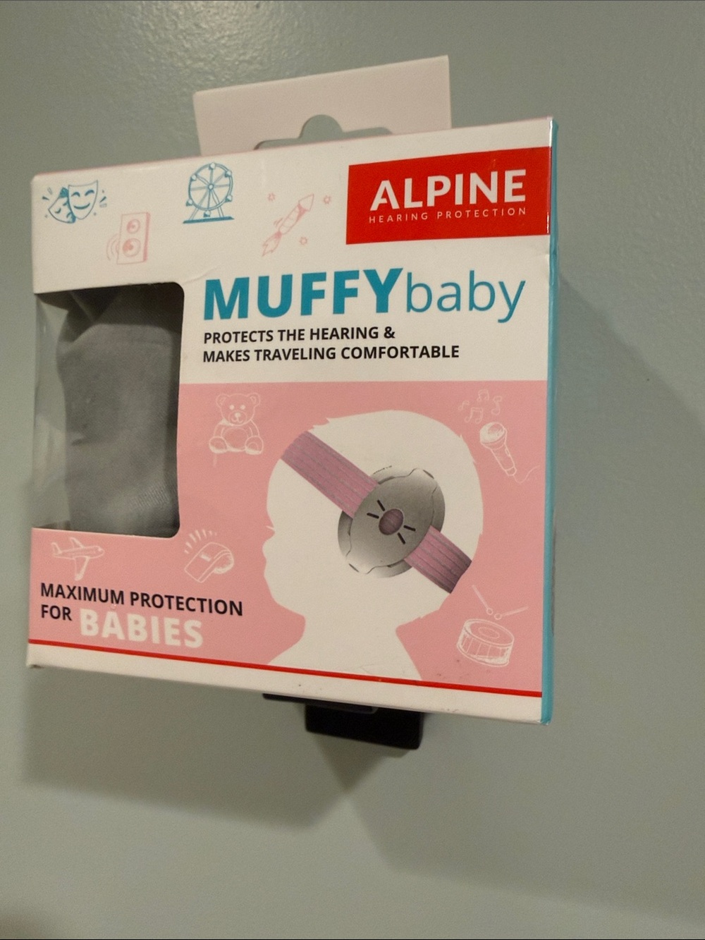 Alpine MUFFYbaby Infant Hearing Protectors - Pink and White